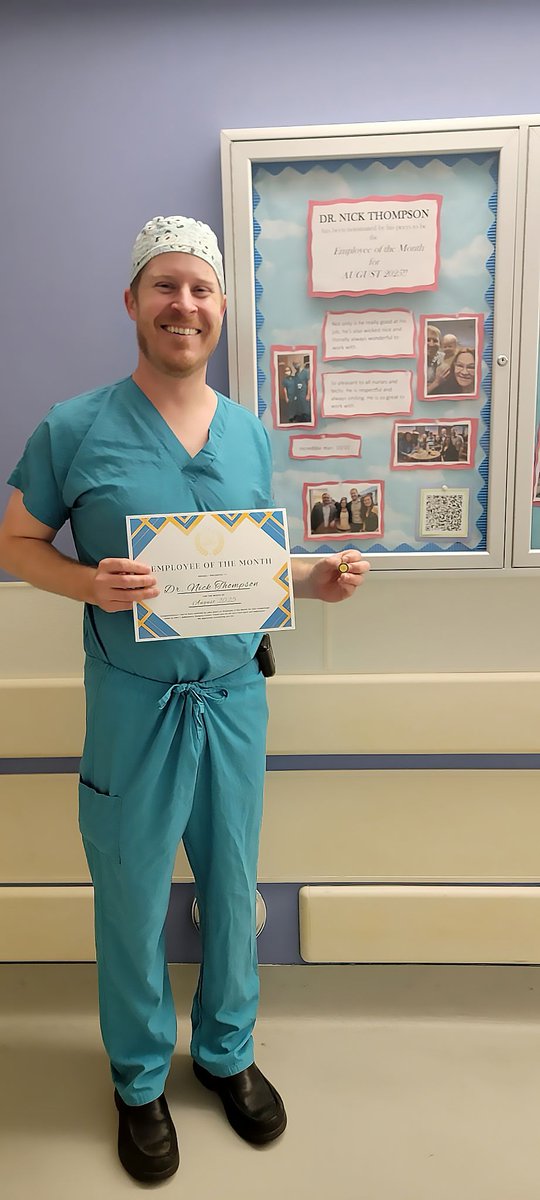 UNC_ENT's tweet image. 👏 Congrats to Nicholas Thompson, MD, on being awarded Employee of the Month at the ACC! This recognition highlights his commitment to excellence in patient care and teamwork at UNC Health.
#UNCENT #UNCHealth #Otolaryngology #MedTwitter #EmployeeRecognition #AcademicMedicine