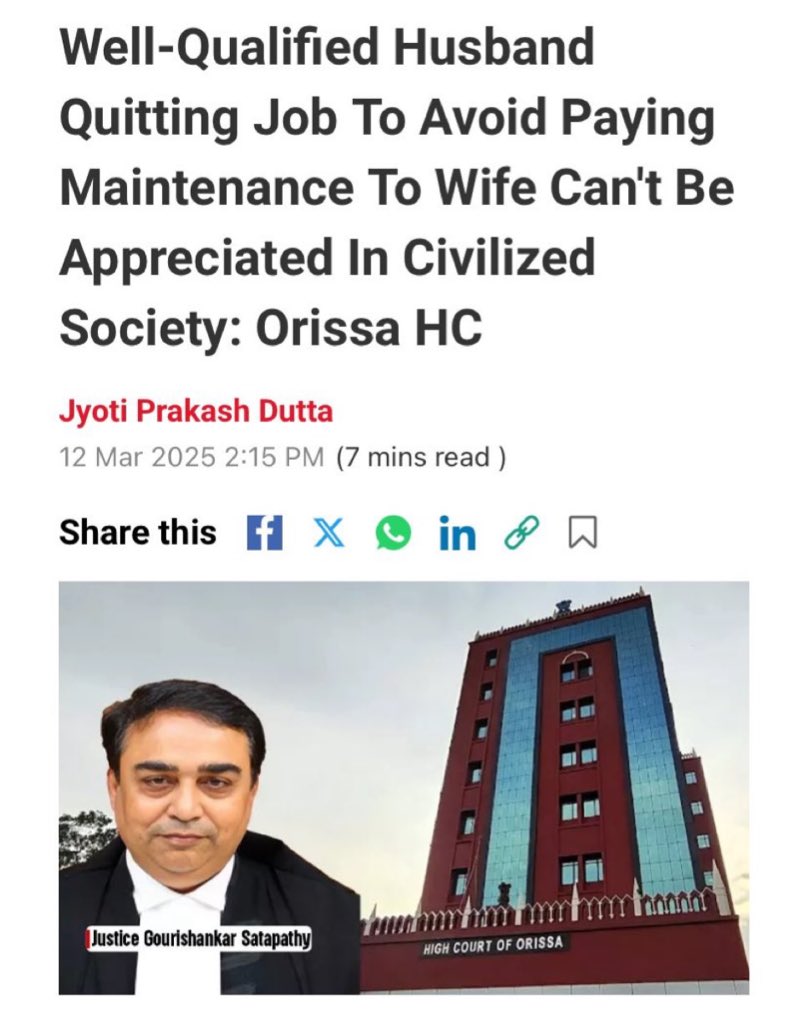 As per the same judiciary, well qualified women sitting at home, doing absolutely nothing, neither household work nor a job, demanding alimony and maintenance are appreciated and marked as women empowerment 😏