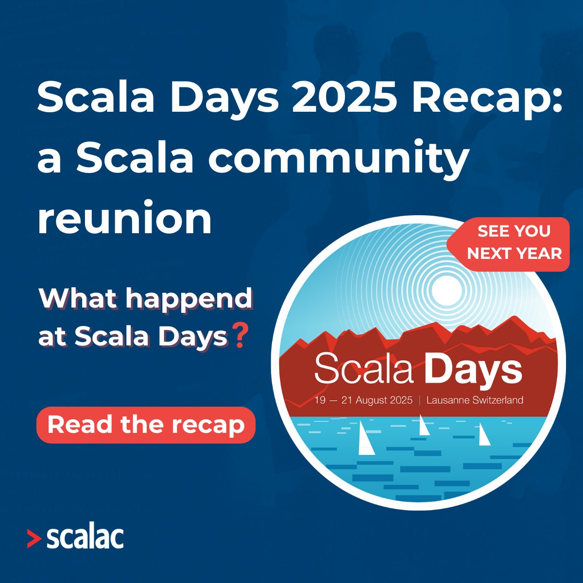 scalac_io's tweet image. Scala Days 2025 highlights: our key takeaways from Lausanne!

Over 300 developers exploring the future of Scala 🧐

Read the full recap &amp;amp; level up your Scala game!
➡️ scalac.io/blog/scala-day…