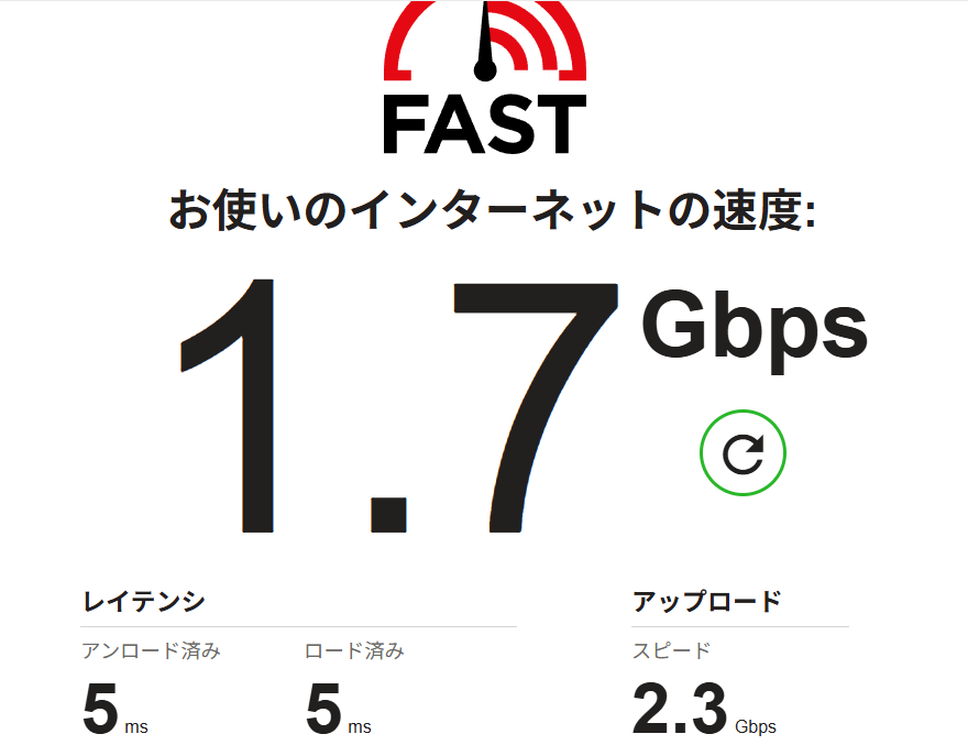 回線環境やっと更新できた。
どうなのこれは？
わかんね