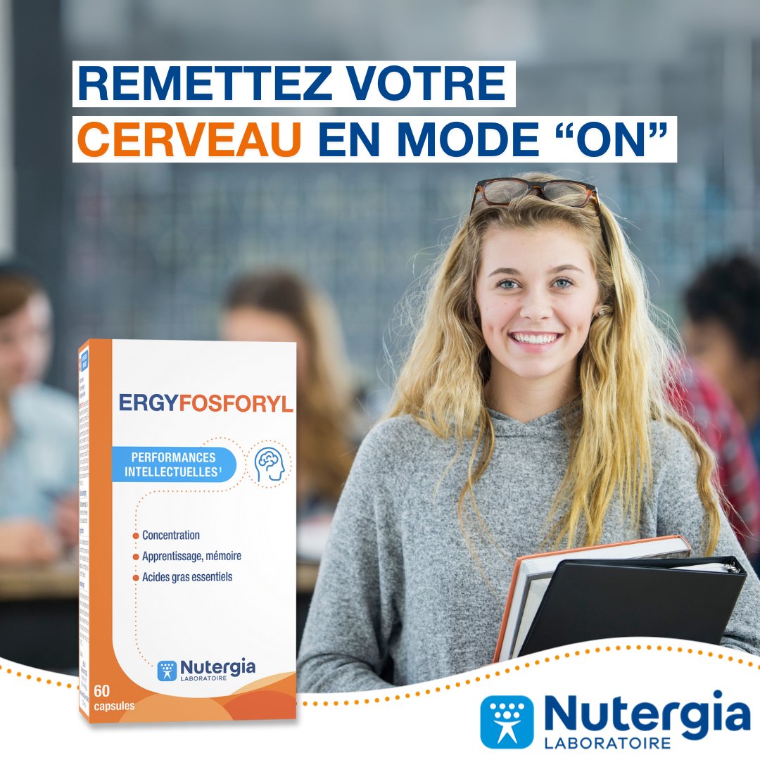 Rentrée rime avec concentration et performance intellectuelle.

ERGYFOSFORYL pourra être conseillé lors de travail intellectuel intense, notamment en période d’examen, et chez les seniors pour soutenir les fonctions cognitives.

Retrouvez le sur : nutergia.pulse.ly/r15qyzg1ck