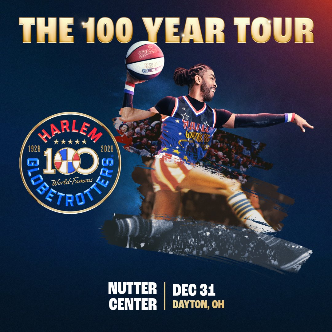 ✨🏀 The Harlem Globetrotters are celebrating 100 years of magic on the court – and they’re bringing the party to the WSU Nutter Center on December 31 at 2 PM! 🎉

Don’t miss the energy, fun, and unforgettable tricks as part of their 100 Year Tour.

Tickets on sale September 22