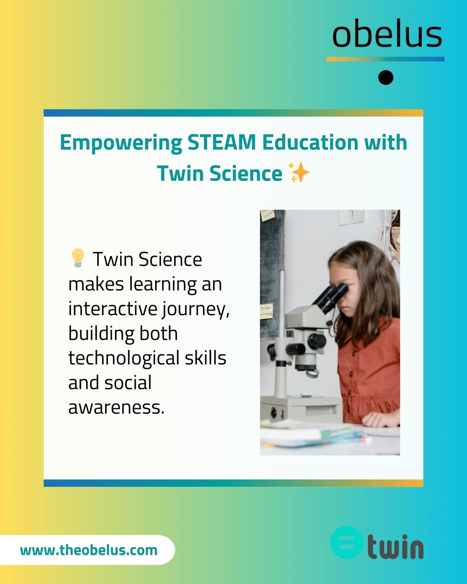 ObelusEdu's tweet photo. 🔬🤖 Twin Science brings STEAM education to life with hands-on kits and AI tools that engage and inspire young learners.

#TheObelus #TwinScience #STEAMeducation https://t.co/f4Nfu6t3tY
