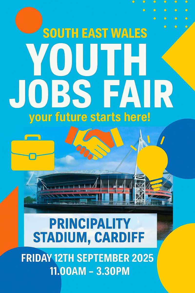Local to #Cardiff and looking for work? 🙋🏼‍♀️

Join us at the South East Wales Youth Job Fair in the Principality Stadium, this Friday.

Our expert team will be on hand to help and support you 👋🏼

🕜11am-3:30pm