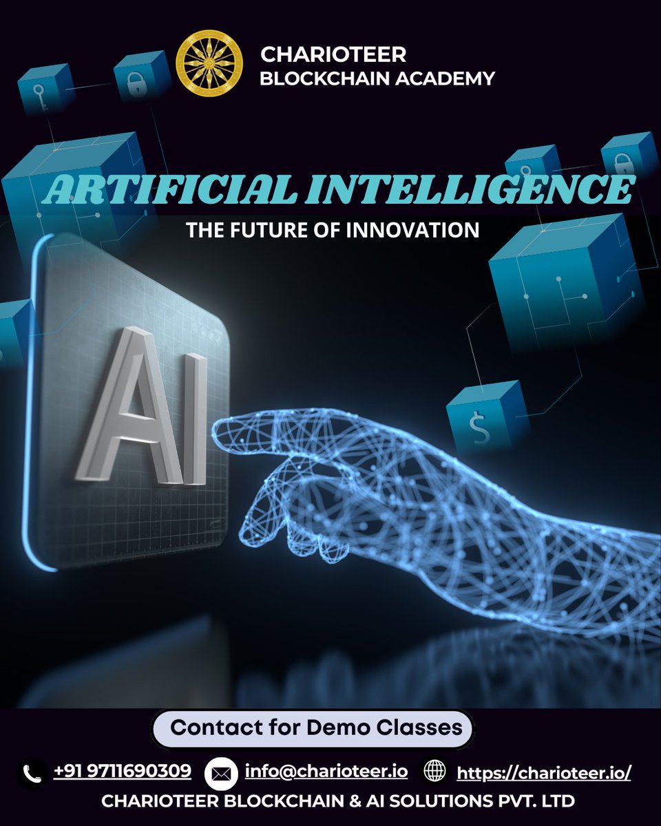 BlockchainChari's tweet image. 🚀 Dive into the world of Artificial Intelligence with Charioteer Blockchain Academy – where innovation meets the future! 💡🤖
💻 Join us for demo classes and take the first step toward mastering AI and Blockchain
#ArtificialIntelligence #AICourse #BlockchainAcademy #FutureOfTech