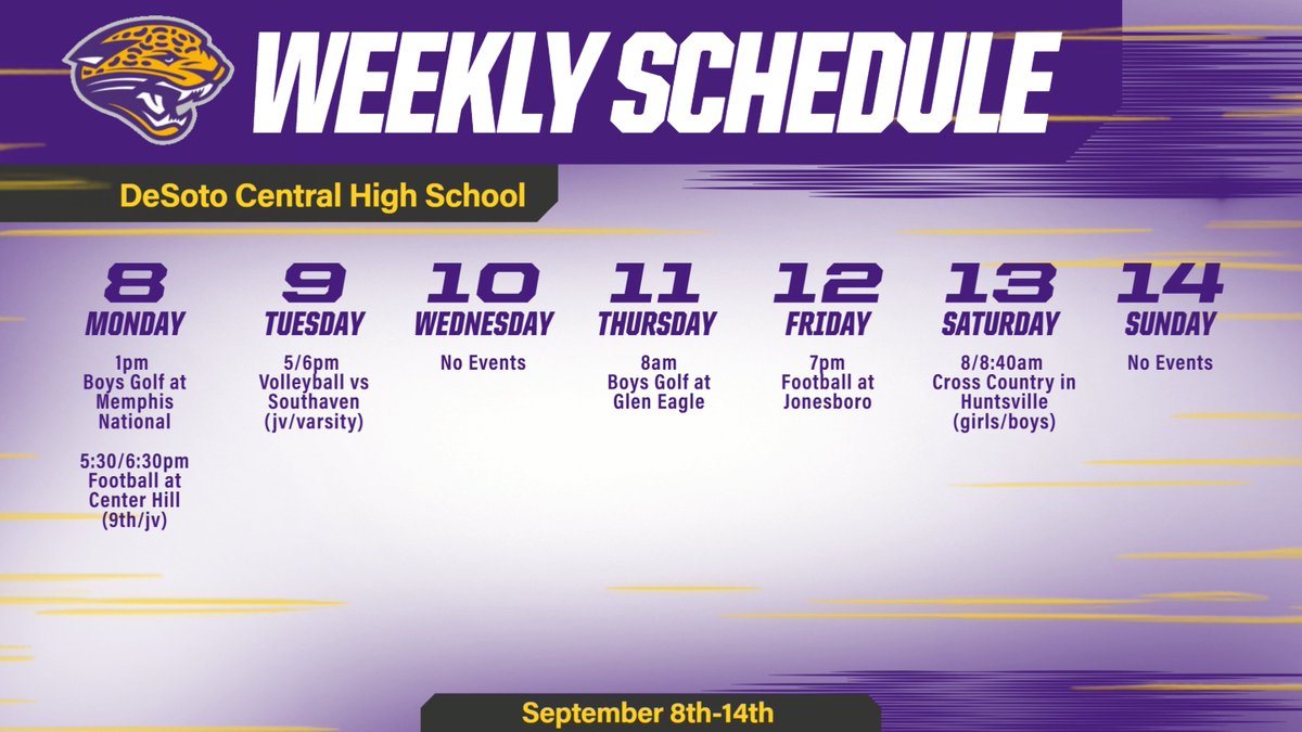 Check out this weeks schedule on Central Parkway!