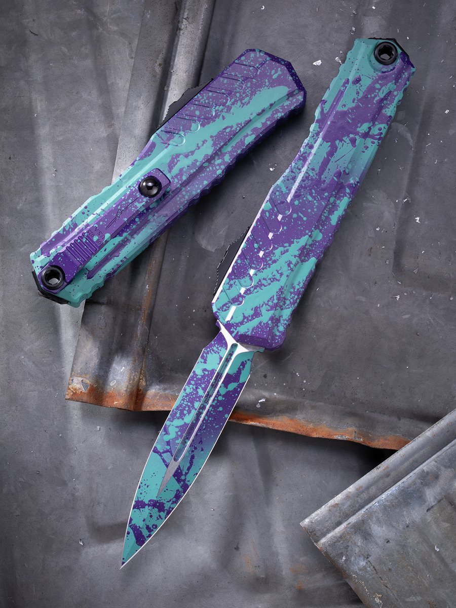 microtechknives's tweet photo. New from our Cerakote department: the Cypher® II in Baja Purple Splatter.
Find yours with authorized dealers this week!
Link in bio.
#MicrotechMonday #Baja #Cypher #SummerEDC #SummerClassic #KnifeLife #SplatterKnives https://t.co/nemgiSQdRi