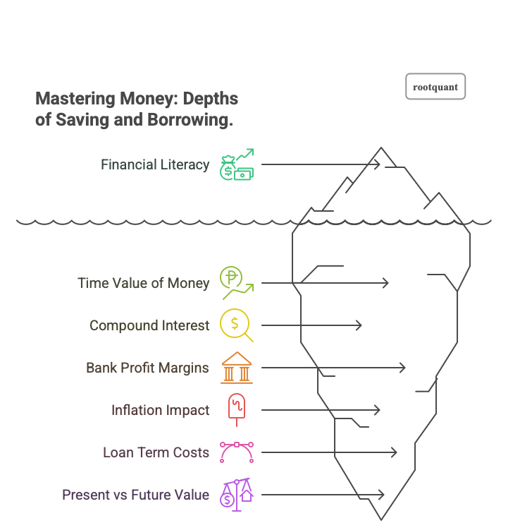 rootquant's tweet image. Saving vs Borrowing — important lessons 🧵
1). $1 today > $1 tomorrow.
Why? You can invest it now and earn more. That’s called the time value of money.