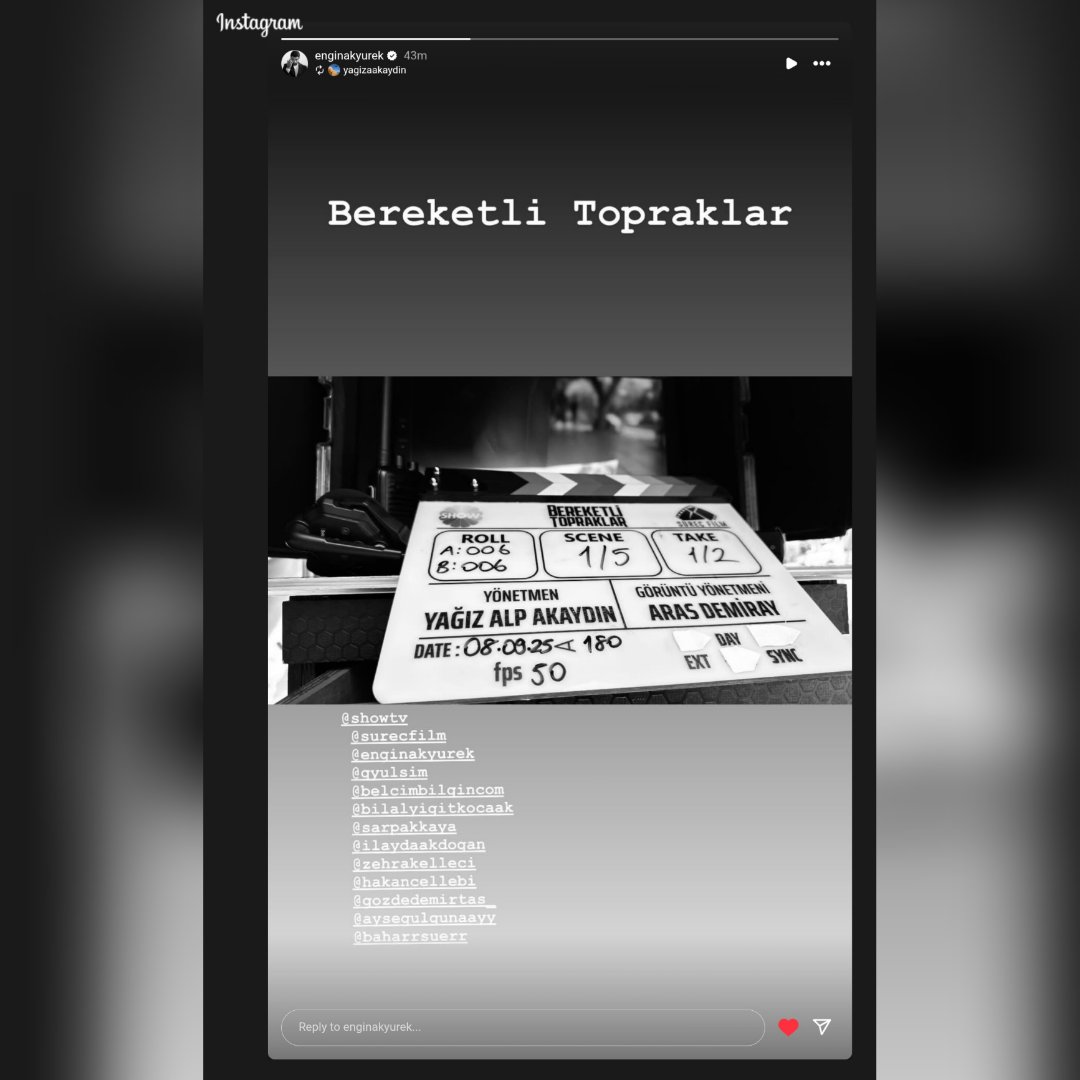 🎥🎬 Bereketli Topraklar
                  𝐄𝐍𝐆𝐈𝐍 𝐀𝐊𝐘Ü𝐑𝐄𝐊 Ig story

#EnginAkyürek #ÖmerBereketoğlu 
#BereketliTopraklar #FertileLands