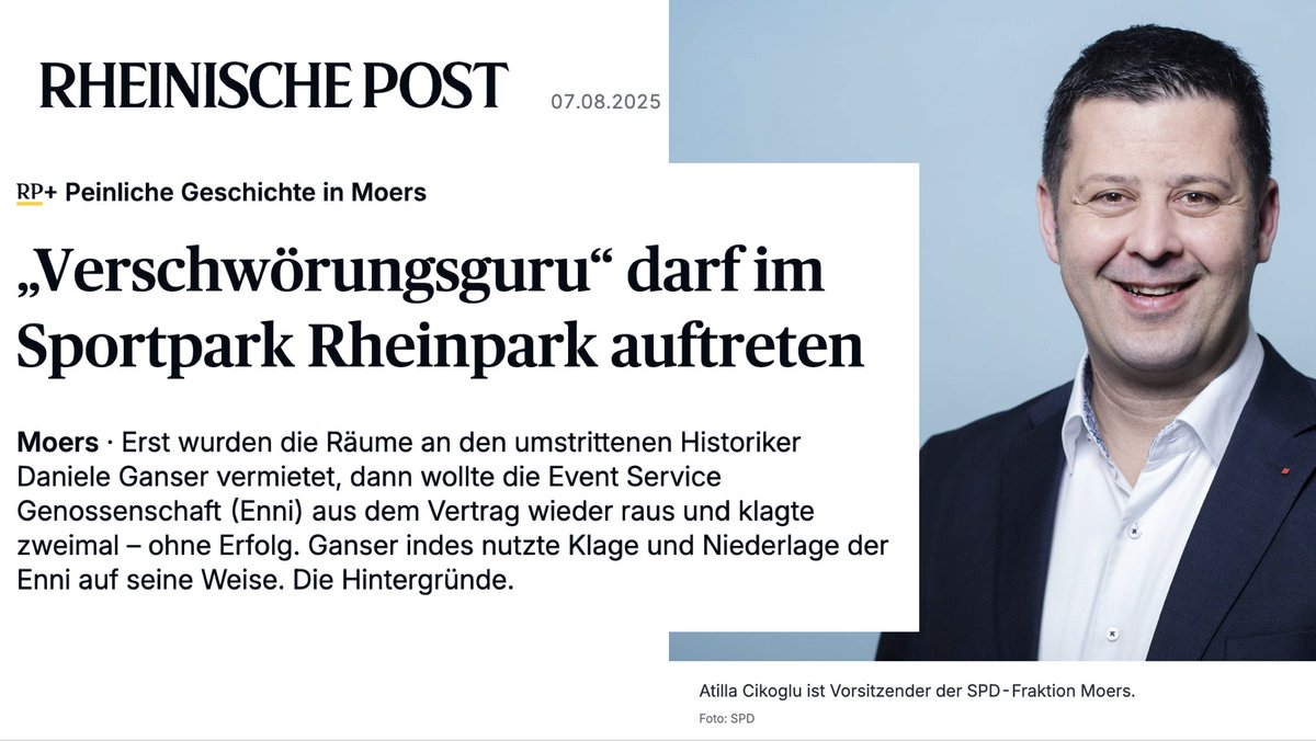 Am Samstag 20. September 2025 komme ich für einen Vortrag nach Moers (NRW). Was mich erstaunt: Ein SPD-Politiker hat versucht meinen Vortrag in Moers zu verhindern! Der Politiker hat Druck auf die Halle gemacht. Dann hat die Halle den gültigen Vertrag gekündigt. Dann hat mein