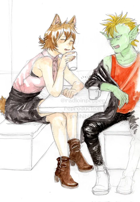 落書き 水生くんと小梅ちゃんデート
