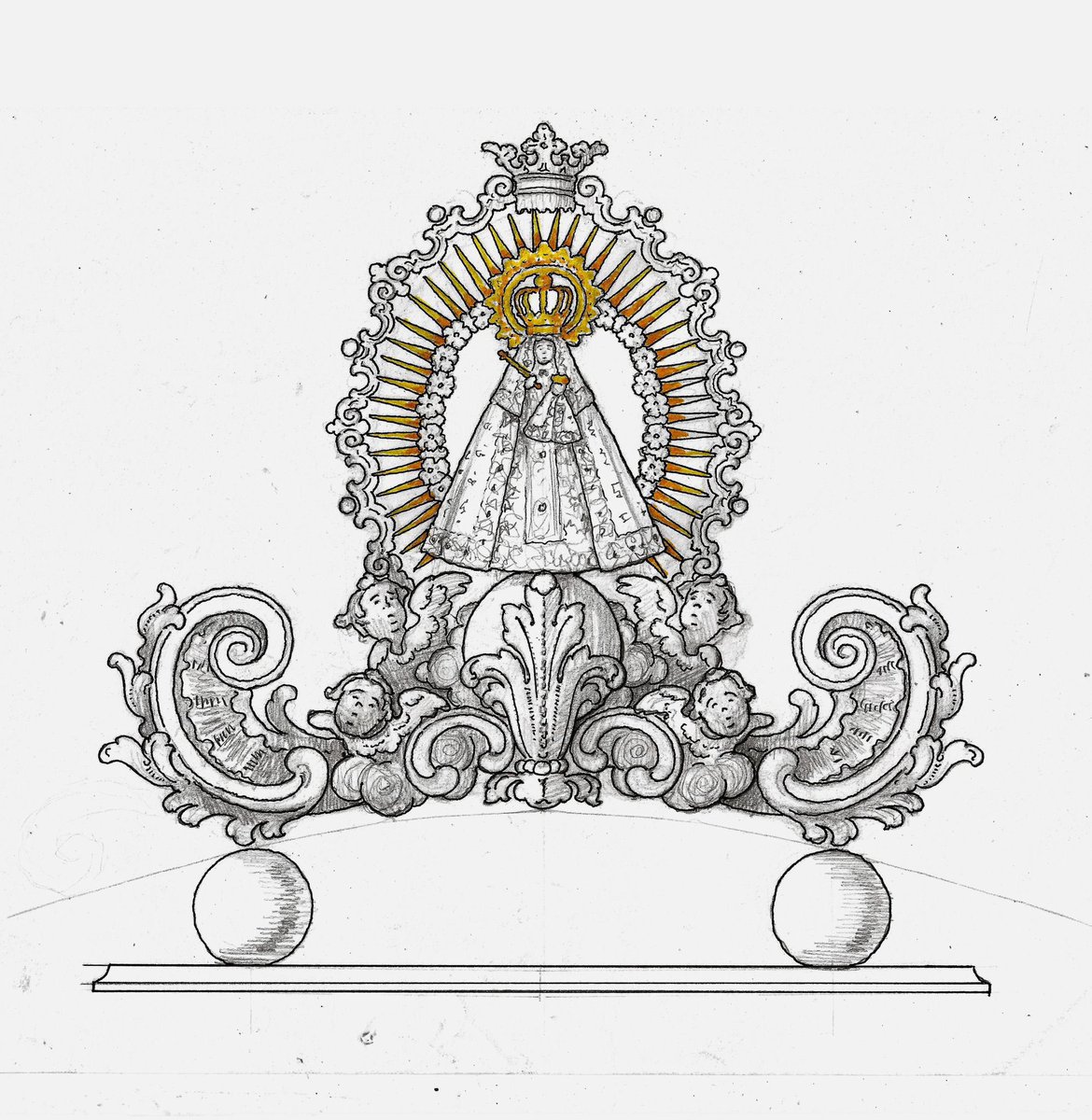 hdadlasaguas's tweet photo. En la festividad de Natividad de la Virgen, nuestra Hermandad de las Aguas presenta con gozo el nuevo llamador del paso de María Santísima de Guadalupe. Inspirado en la profunda raíz extremeña de su advocación, este llamador es mucho más que una pieza de orfebrería: https://t.co/nrK7XCeqNH