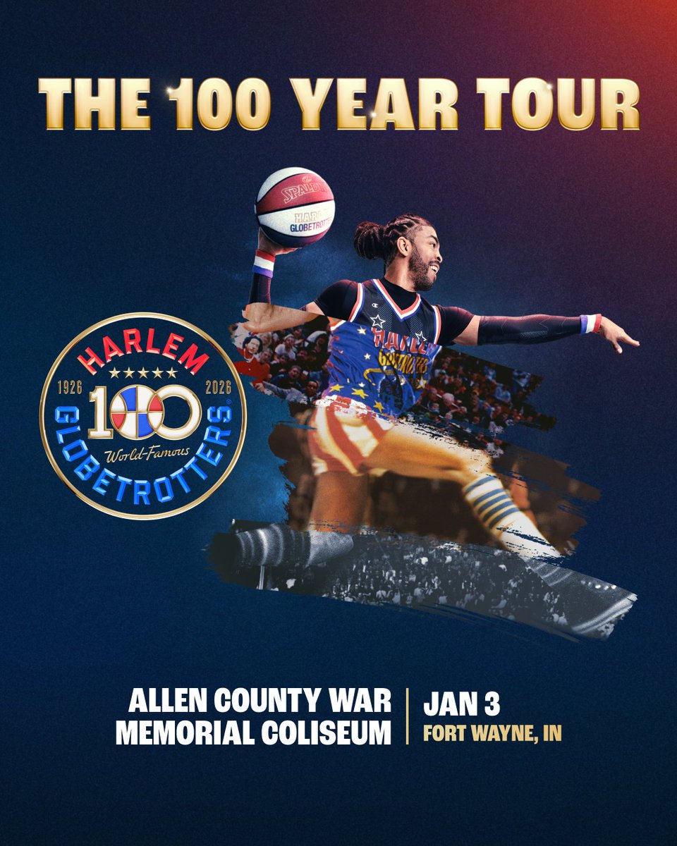 🚨 ＥＶＥＮＴ ＡＮＮＯＵＮＣＥＭＥＮＴ 🚨

The world-famous <a href="/Globies/">Harlem Globetrotters</a> are celebrating their 100th anniversary! 🎉

Join in this once-in-a-century celebration as the team makes a stop at <a href="/acwmc/">@acwmc</a> on January 3 for The 100 Year Tour!

Tickets on sale 9/22! 
🎫: bit.ly/Globies100Tour