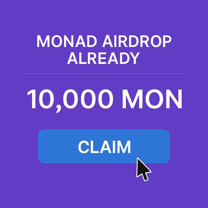 MONAD AIRDROP SOON 🪂

Like, RT and Drop your Monad wallet address 👇