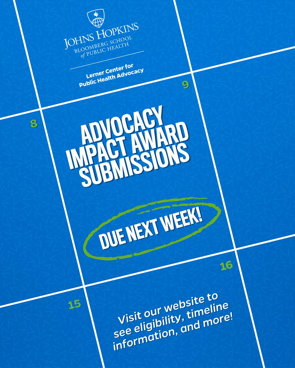 Time is running out!⏰

Submissions for the Advocacy Impact Awards are due NEXT WEEK, September 19.📅

Visit our website for eligibility, application details, and more: lerner.center/4ks0QTc