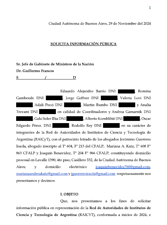 Hace más de 9 meses realizamos un pedido de acceso a la información pública para que se nos informe de la ejecución de fondos que le corresponden a la Ciencia Argentina.
El gobierno no brindó la información, judicializó y sigue sin responder.  
Qué está ocultando?

<a href="/RAICYT_Ar/">RAICYT</a>