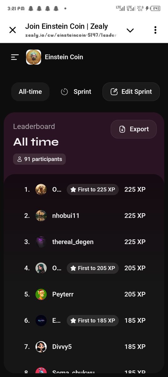 First day on the zealy contest 
We have 91 participants already 
Join the contest now: zealy.io/cw/einsteincoi…
You won't want to miss out!
#einsteincoineth #giveaway #crypto #aidrop