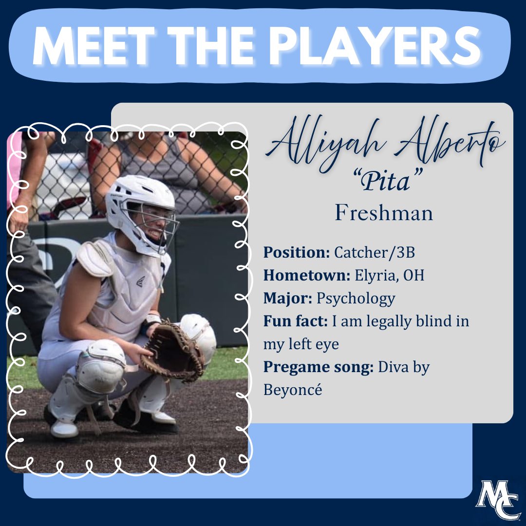 New year means some new faces! Meet the team week by week, starting off with freshman catcher Pita!