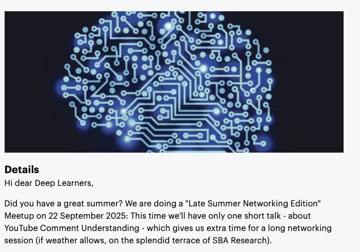 68th Vienna Deep Learning Meetup: CommentSense hosted at SBA Research, in cooperation with the SEC group of the University of Vienna. buff.ly/oqrob6X