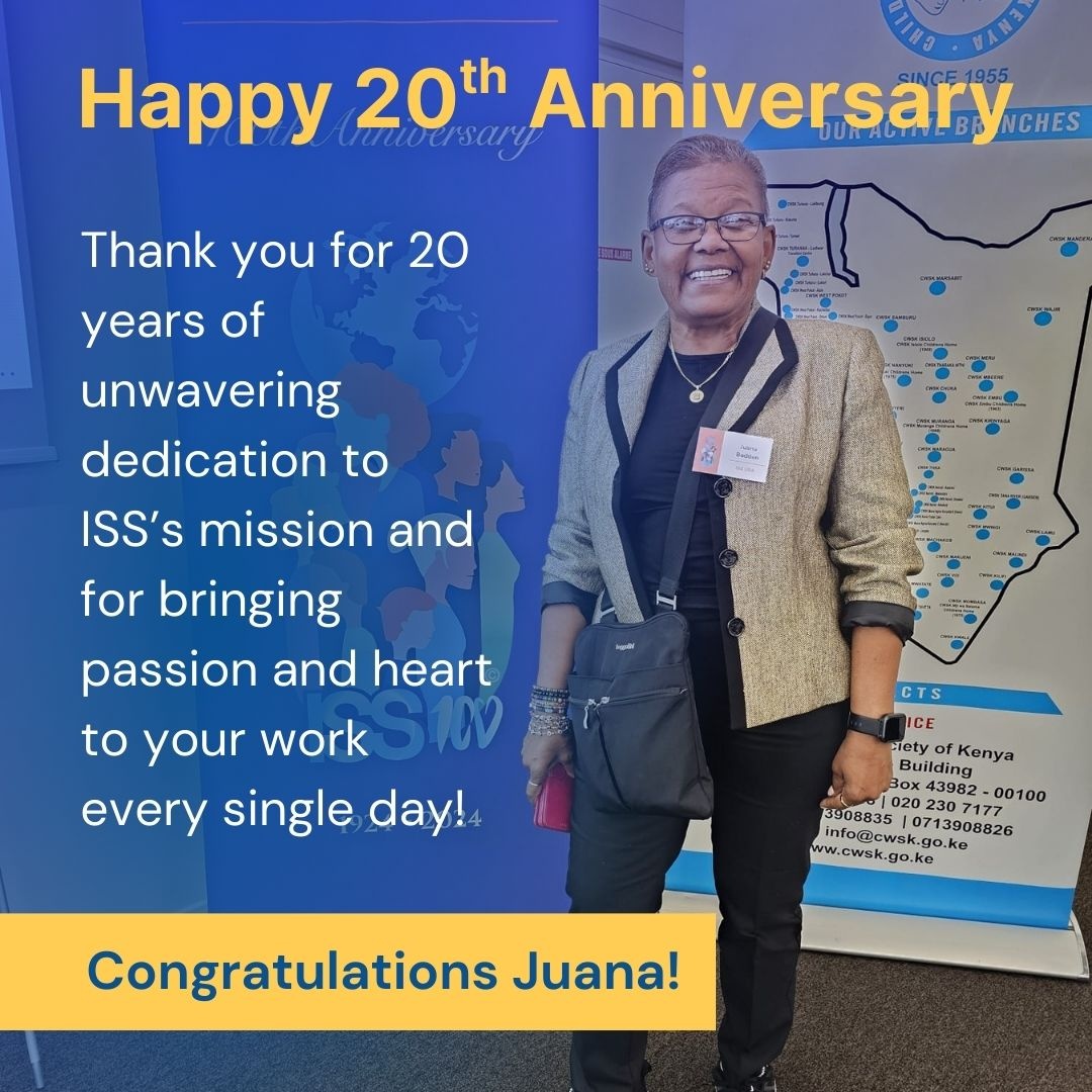 Special Shoutout:
Please join us in congratulating Juana on 20 years with ISS-USA! Her expertise and unwavering commitment have been essential to supporting cross-border families and building stronger communities. We are grateful for all she brings to our team!