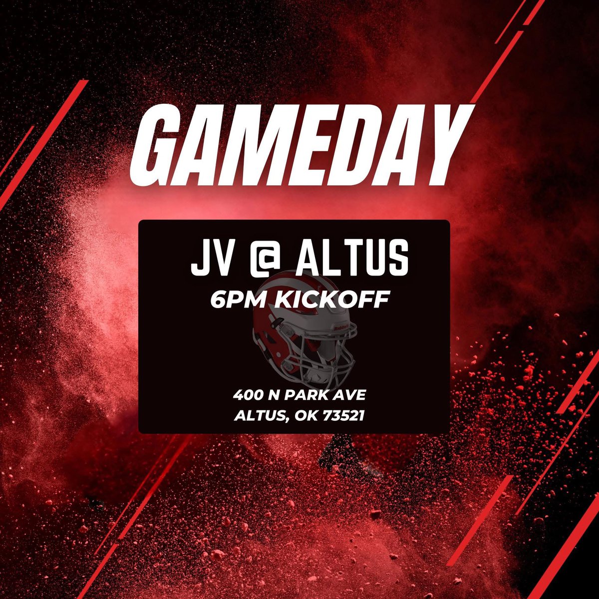 📣 GAMEDAY!

Lawton High JV takes on Altus tonight!
🏈 Kickoff at 6PM
📍 Altus High School – 400 N Park Ave, Altus, OK 73521

Let’s go Wolverines! 🔴⚫️

 #hantayo