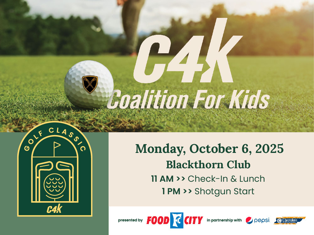 C4K Golf Classic • Oct 6, 2025
Blackthorn Club at the Ridges, Jonesboro, TN
Four-person scramble | 18 holes
Registration open — 9 packages available.
Sign up: events.golfstatus.com/event/coalitio…