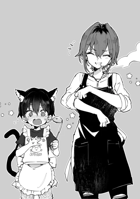 『ちょっと怖いおねーさんに飼ってもらう事になりました。』1巻
10000DLありがとうございました🙌✨
9/11お昼まで50%OFFしておりますので宜しければ是非(リンクはツリーにて)

二人でお料理中のイラスト描きました🍳 