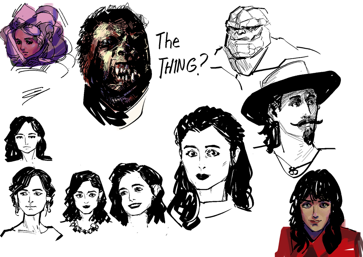 CyberneticBNN's tweet photo. Another set of sketches. And. Finally. Three Colour Studies!! #sketch #art #VGenCode #TheThing #portrait https://t.co/Pg6ymNsb7a