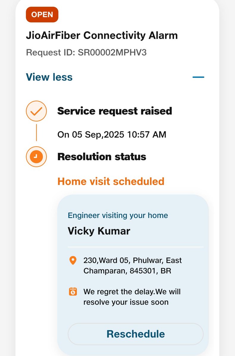 ajaygupta1028's tweet photo. @JioCare 
@JIOAIRFIBERIN 
Very bad customer service from the jio air fiber team, Yet my problem is not solved.
महा घटिया सर्विस है, सर्विस इंजीनियर कॉल कर के ��ोलता पुराना छोड़ दो और नया setup  लगा लो,जल्दी चालू हो जाएगा |भाई कोई भी Jio Airfiber नहीं लेना| https://t.co/f5nRHI5mnt