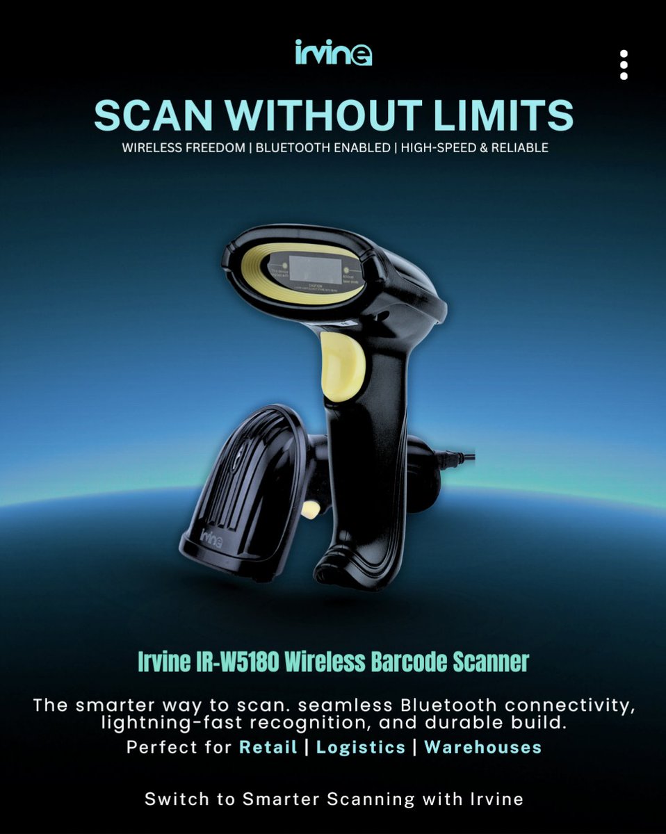 IrvineIndia's tweet image. Boost your retail, logistics, or warehouse operations with the Irvine IR-W5180 Wireless Barcode Scanner!  Switch to smarter scanning with Irvine!
 
Get yours now for efficient scanning without limits!

🔗 irvineinc.com

#WirelessBarcodeScanner #barcodescanner