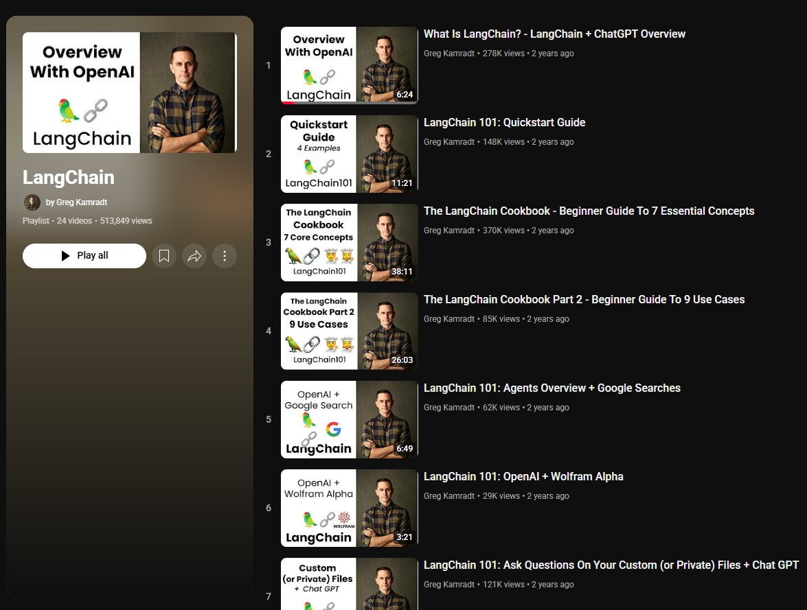 victor_explore's tweet photo. This comprehensive tutorial serieswill teach you everything about LangChain - from basics to building AI agents, connecting ChatGPT to custom files, creating web apps, and extracting insights from documents. 

24 videos covering beginner to expert level implementations. Link is in the comment.