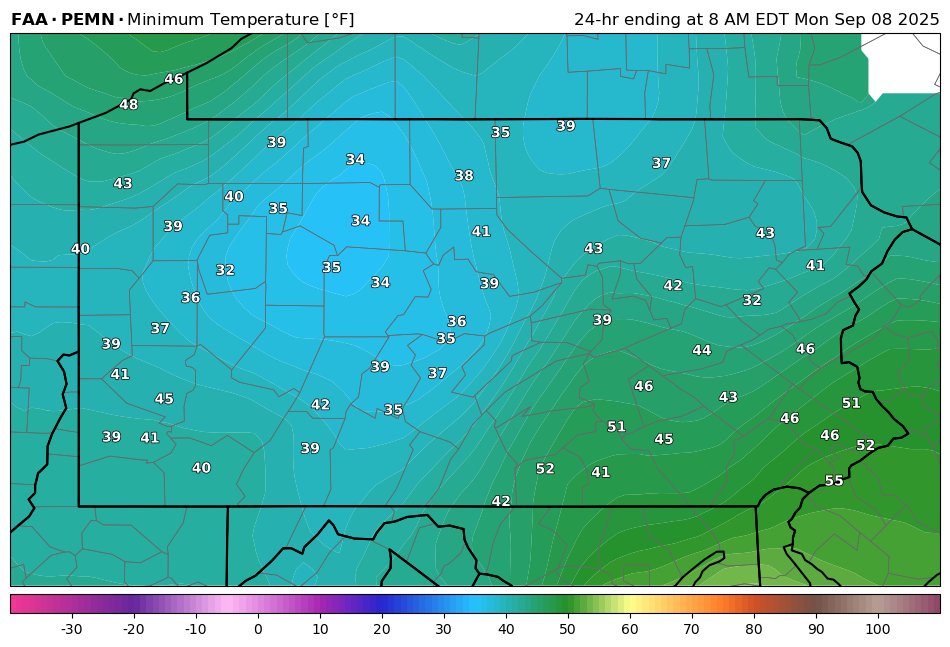 A chilly morning for the state with most observing sites across western PA dipping into the mid-upper 30s, with frosty ground across north-central PA. #PAwx