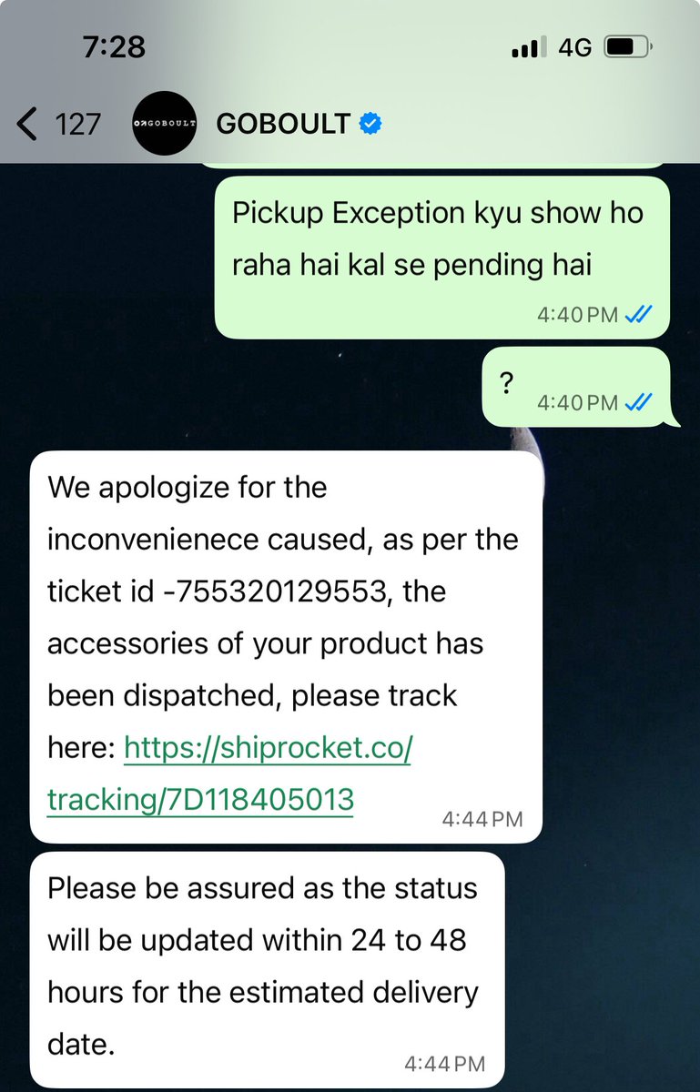 HEre_watcher's tweet photo. First you gave me a tracking ID that showed Pending, then Exception, and now it’s Cancelled. Amazing service! Instead of solving my issue, you’re just wasting my time.

Can you please stop giving false updates and simply send my missing accessories? That’s all I need @GOBOULT https://t.co/0rOhVKBBCa