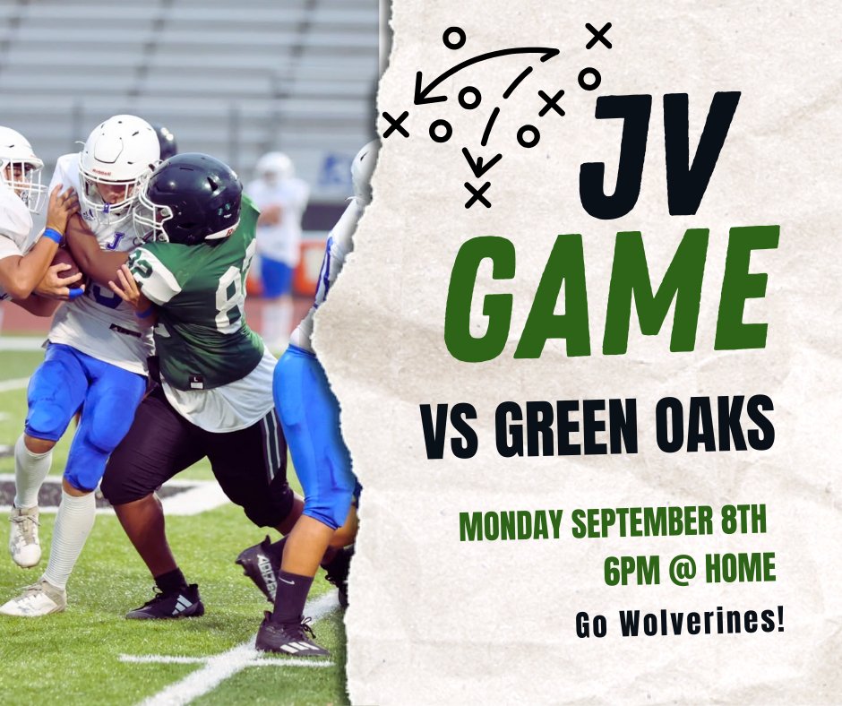 🏈 𝐉𝐨𝐢𝐧 𝐔𝐬 𝐟𝐨𝐫 𝐭𝐡𝐞 𝐉𝐕 𝐅𝐨𝐨𝐭𝐛𝐚𝐥𝐥 𝐆𝐚𝐦𝐞 𝐯𝐬. 𝐆𝐫𝐞𝐞𝐧 𝐎𝐚𝐤𝐬! 
📍 𝐇𝐨𝐦𝐞 𝐆𝐚𝐦𝐞 𝐬𝐭𝐚𝐫𝐭𝐢𝐧𝐠 𝐚𝐭 𝟔:𝟎𝟎 𝐏𝐌 
↗️ 𝐒𝐞𝐞 𝐩𝐫𝐞𝐯𝐢𝐨𝐮𝐬 𝐩𝐨𝐬𝐭 𝐟𝐨𝐫 𝐝𝐢𝐫𝐞𝐜𝐭 𝐥𝐢𝐧𝐤 𝐭𝐨 𝐩𝐮𝐫𝐜𝐡𝐚𝐬𝐞 𝐲𝐨𝐮𝐫 𝐭𝐢𝐜𝐤𝐞𝐭 𝐧𝐨𝐰!