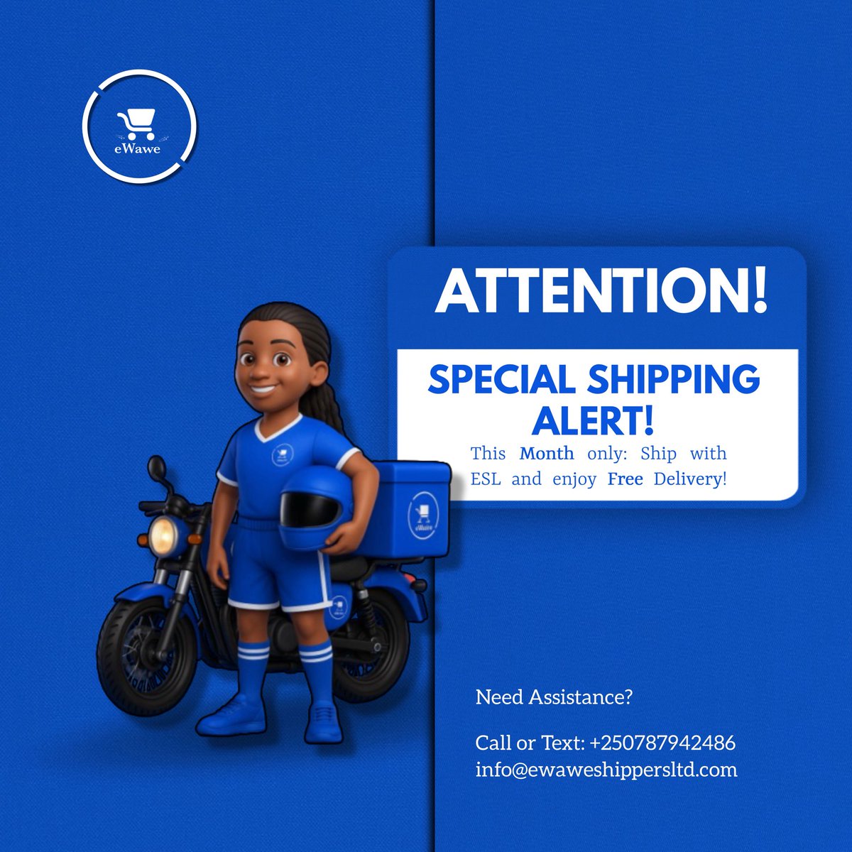 ewawe_ltd's tweet photo. Enjoy unbeatable value with ESL! This month only, ship with us and take advantage of Free Delivery. Fast, reliable, and trusted worldwide shipping right at your fingertips. 

Visit our offices now! https://t.co/54v5EAcAG6