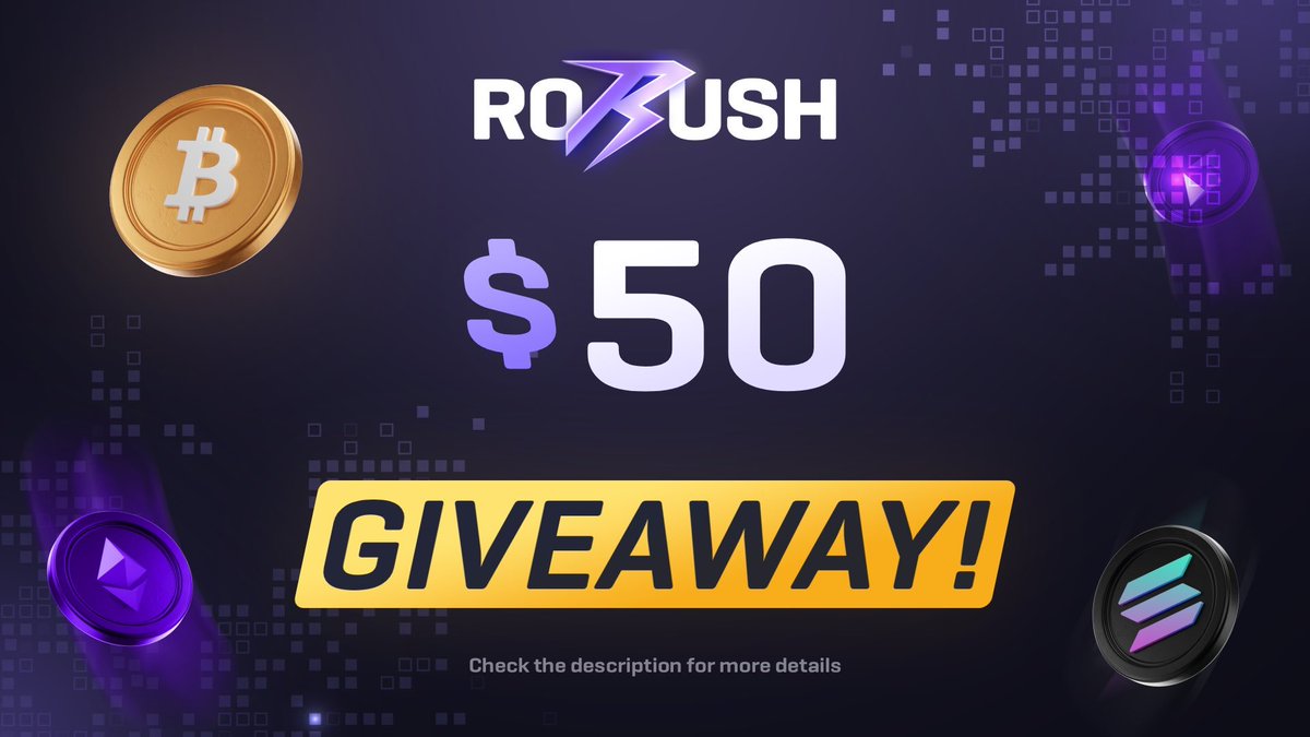 🎁$50 CRYPTO GIVEAWAY💜

To enter:
✅Retweet &amp; Like,
✅Follow: <a href="/rgLyCS/">rgly</a>, <a href="/rorushdotcom/">RORUSH</a>,
✅Tag a friend. 

🍀Good Luck!
⏰Ends in 7 days!

#CS2 #CS2Giveaway