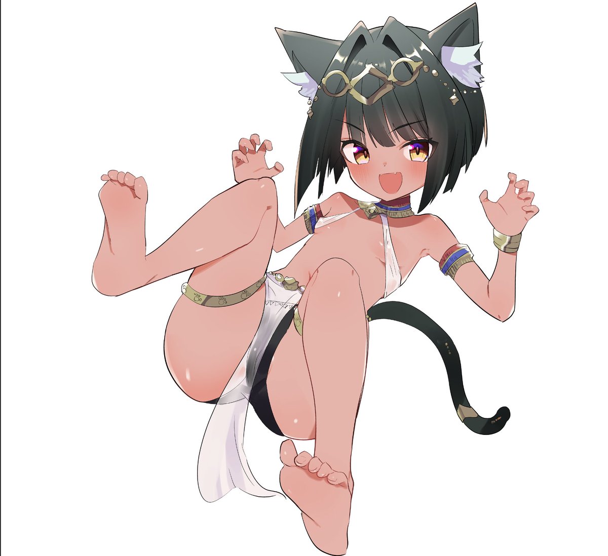 褐色エジプト猫耳ロリを描いたので神絵師ですよろしくお願いします! 