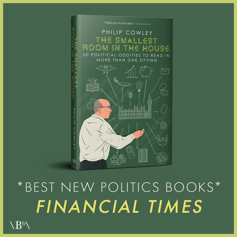 💥Out today🎉

📚The Smallest Room in the House: 50 political oddities to read in more than one sitting by <a href="/philipjcowley/">Philip Cowley</a> 

🌟*BEST NEW POLITICS BOOKS*🌟
“A compendium of musings on political facts and trivia.” Financial Times

🛒Get your copy today 👉bitebackpublishing.com/books/the-smal…