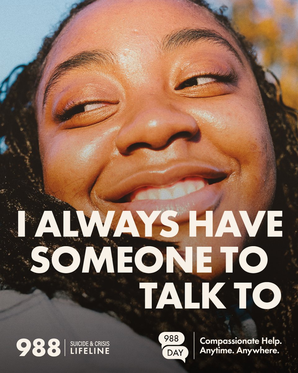 You’re not alone. Help is available. The #988Lifeline is here for you, today and every day. Call or text 988 to be connected with a trained, caring counselor 24/7/365. 988lifeline.org #988Day