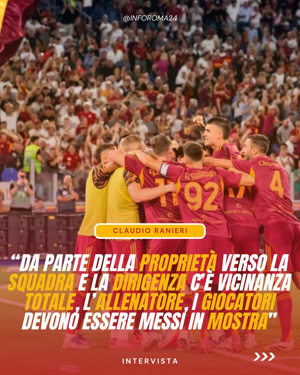 inforoma24's tweet photo. 🟡🔴 Nella giornata di oggi Claudio #Ranieri ha rilasciato un'intervista esclusiva a #Skysport, nella quale ha parlato del rapporto tra società e squadra, l'importanza dei risultati in chiave #fairplayfinanziario, e ha rimarcato la totale fiducia nei confronti di #Gasperini https://t.co/fBOfcmQWVe