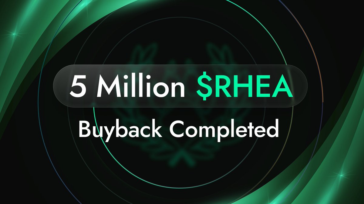 rhea_finance's tweet image. On September 5th, @rhea_finance completed a 5 million $RHEA buyback.

As users grow the protocol, we use that revenue to fund buybacks that reinforce long-term alignment &amp;amp; strengthen ecosystem health.

To put it simply:

RHEA Product → Revenue → $RHEA buybacks → oRHEA rewards…