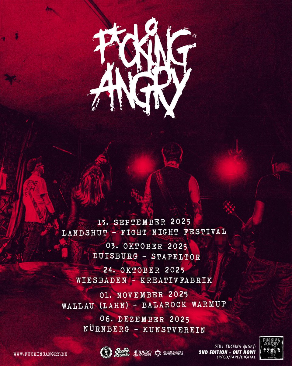 Last Chance to Dance 2025!
Leute, fünf Konzerte stehen dieses Jahr noch an, dann machen wir eine längere Pause. Kommt also nochmal rum!🔥

#fuckingangry #wearefuckingangry #punk #stillfuckingangry