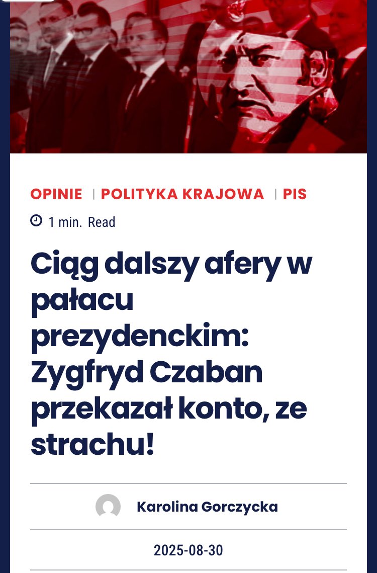 Chcecie się dobrze uśmiać?
Skoro Jan Piński pisze, że Czaban to minister prezydencki, zrobiłem sobie taki żarcik, że niby ja (minister) sprzedałem konto jakieś kobicie. Ten żarcik zrobiłem sobie 29 sierpnia po południu. 
Następnego dnia rano Piński podał to jako oficjalny nius.