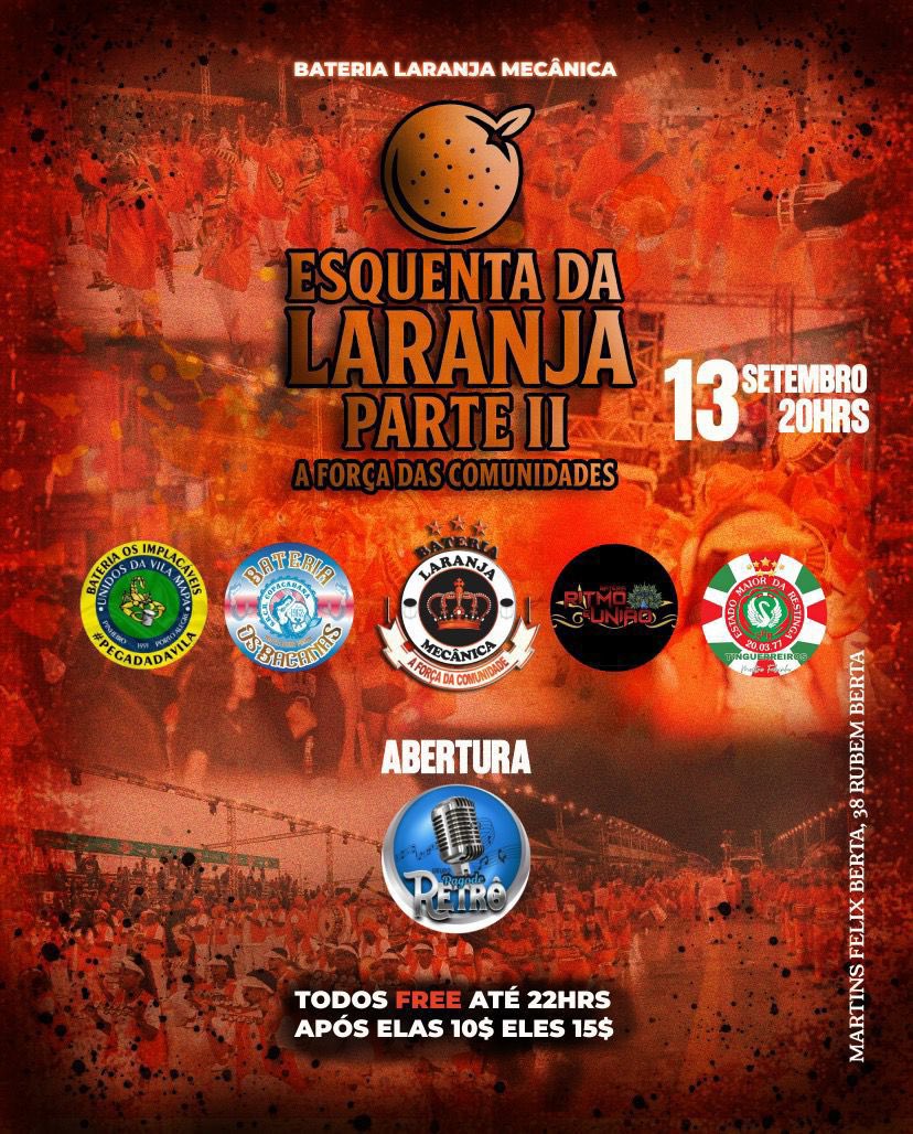 Douglasbreque's tweet photo. SÁBADO QUERO VER GERAL NA QUADRA DA IMPERATRIZ , PARA O ESQUENTA DA LARANJA , QUEM JÁ VEIO SABE QUE É BOM 🧡 https://t.co/LF7wY9AuPL