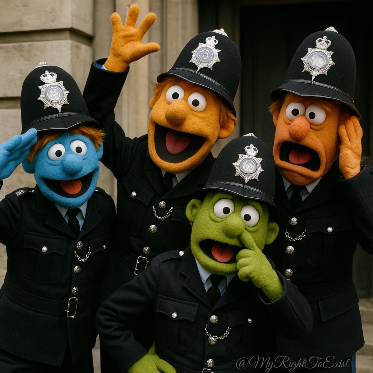 <a href="/wideawake_media/">Wide Awake Media</a> How many muppets are needed to arrest one guy for posting a meme? 🧐