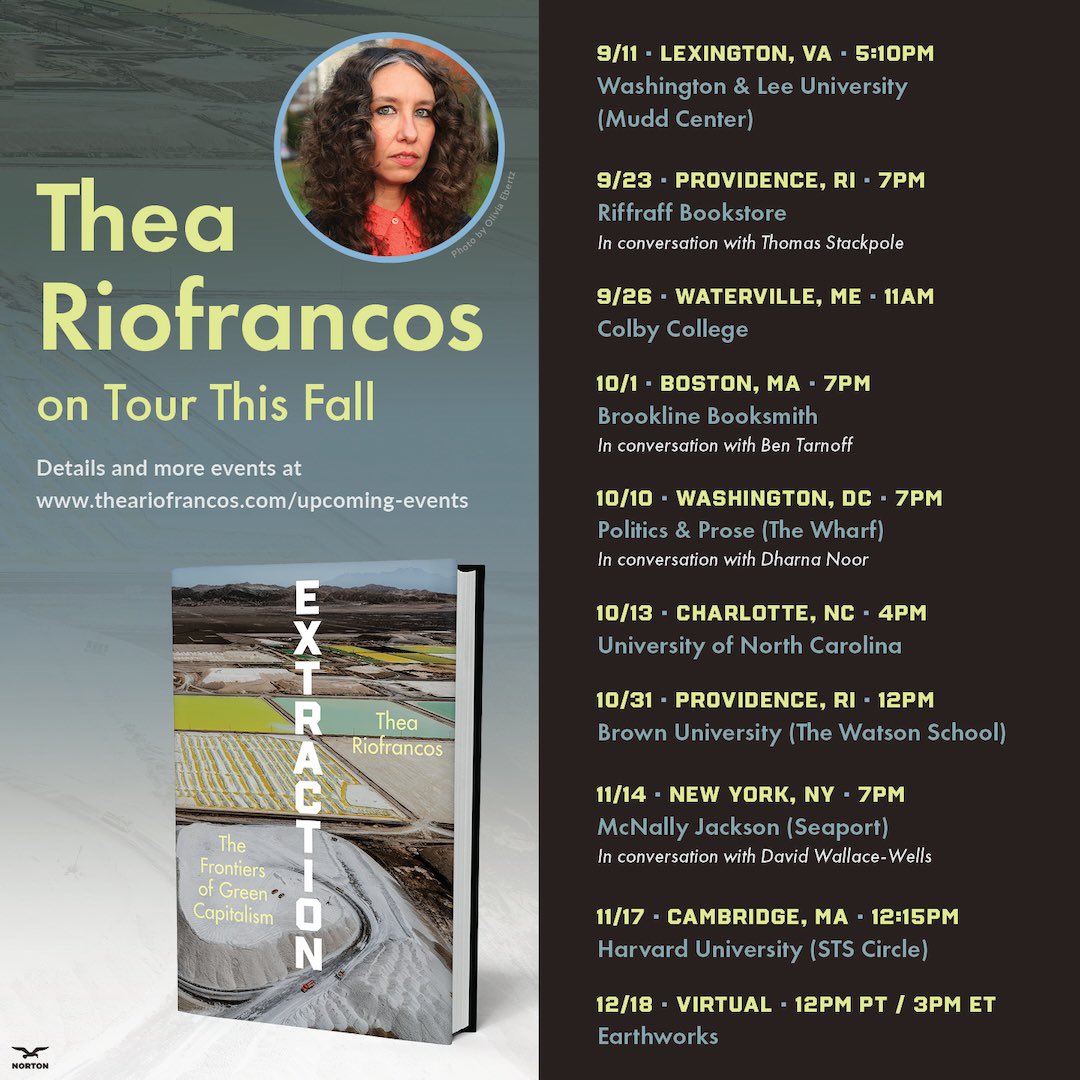 triofrancos's tweet image. EXTRACTION is hitting the road this fall. Thrilled to be in conversation with @dharnanoor @bentarnoff @dwallacewells @tom_stackpole and others.
Stay tuned for more events in the winter and spring!