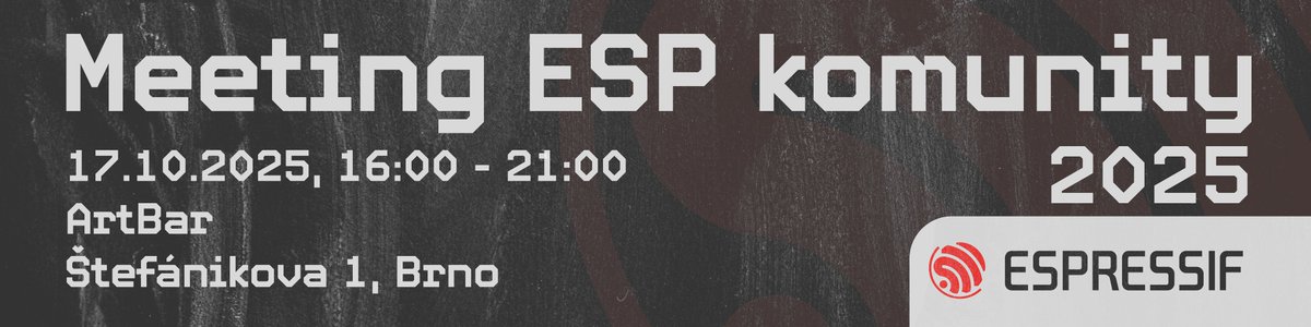 Ahoj bastlíři, letošní meeting ESP komunity je tu! Však už to znáš - čekají nás přednášky, pivo, dobrá nálada. 

Letos opět den před brněnským Maker Faire. Přihlas se! forms.gle/awPvvqJpkwudhF…

(Také hledáme speakery - máš zajímavý projekt? Pověz nám o něm! 🙌)