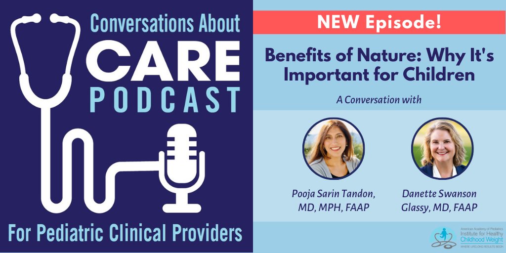 Check out the new Conversations About Care Podcast episode on the benefits of outdoor time on children, with Dr. Pooja Tandon and Dr. Danette Glassy. Listen here: tinyurl.com/yc2fzn9p