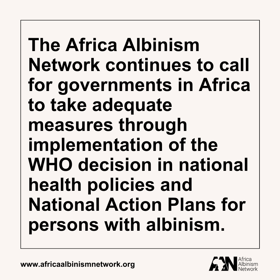 AfricaAlbinism's tweet photo. 🎉 We celebrate the World Health Organization's (WHO) official addition of broad-spectrum sunscreen to the Model List of Essential Medicines, a significant milestone for persons with albinism. 

This milestone was powered by multi-stakeholder collaborations, advocacy, and YOUR voices. Now, governments across Africa, through the Ministry of Health, have a stronger mandate to make sunscreen accessible and affordable for persons with albinism. 

Thank you to our partners: Global Greengrants Fund, CBM Global, and the Climate Action Network for helping us scale the petition globally. 

👏🏻 Together with your signatures, we turned awareness into action! 

#AlbinismAwareness #SkinHealthForAll #HumanRights