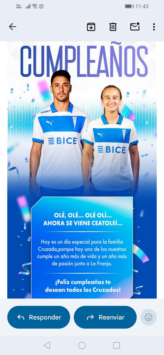 raslion18921's tweet photo. Muchas gracias @Cruzados @CruzadasOficial por acordarse de mi cumpleaños y por ese enorme gesto. Aguante Católica siempre⚪🔵⚪💪🏻Un carnal toda la vida🥳🧨🎉🎊⚽🎶🎼🥁🎺
#cruzados #loscruzados #CDUC #aguantecatolica#universidadcatolica #CruzadosEnClaroArena https://t.co/PMUB0wsMgx